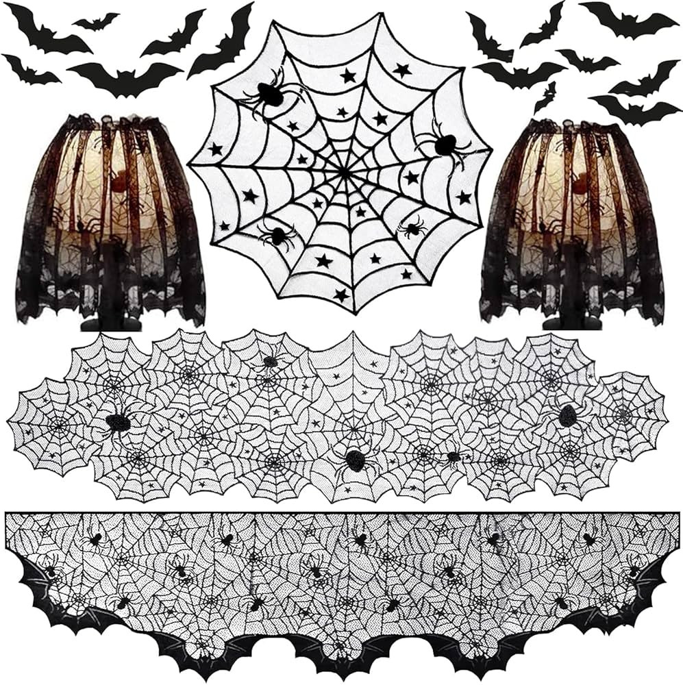 21PCS Halloween Decorations Indoor Tablecloth Set, Halloween Fireplace Mantel Scarf & Round Table... | Amazon (CA)