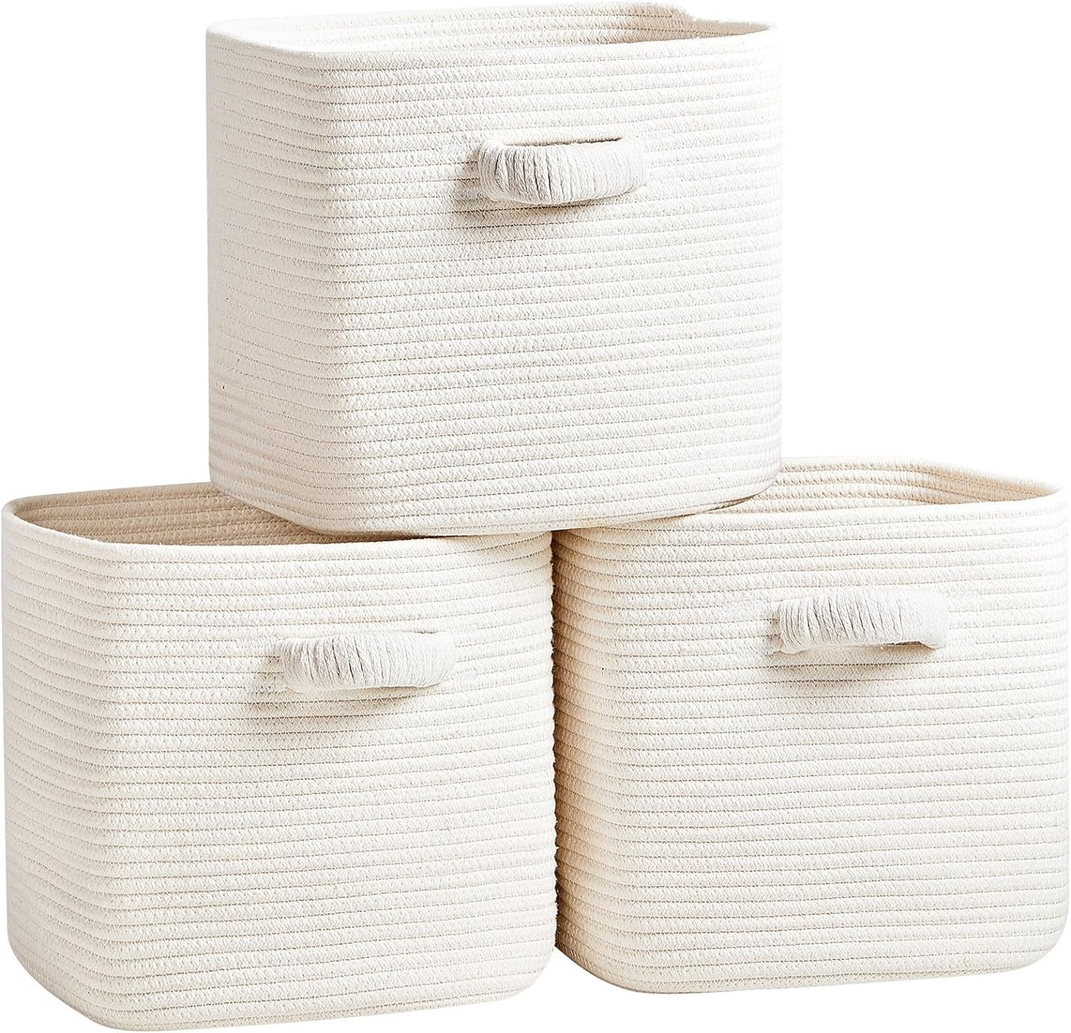 RUNKA Storage Cube Baskets - 3 Pack - 11 inch Square Baskets for Closet, Woven Bins - Ideal for T... | Amazon (US)