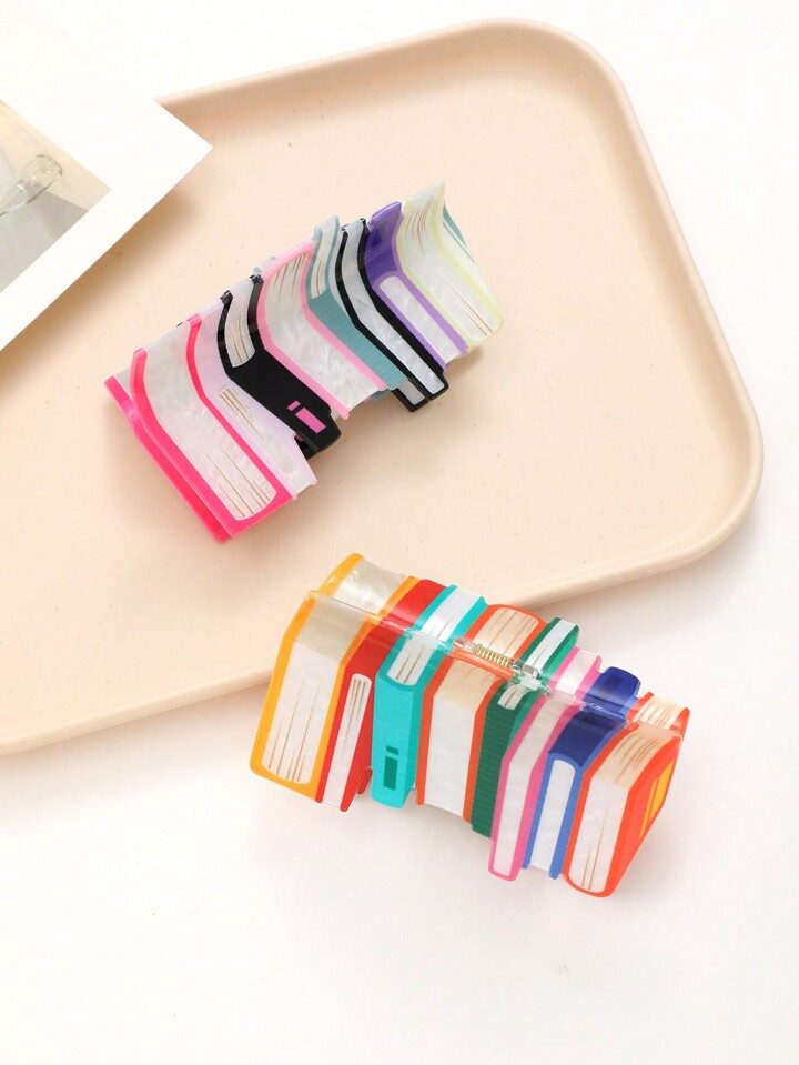 1pc Acrylic Bookshelf & Candy-Colored Book Hair Clip For Fresh Novel & Story Book Readers, Large ... | SHEIN