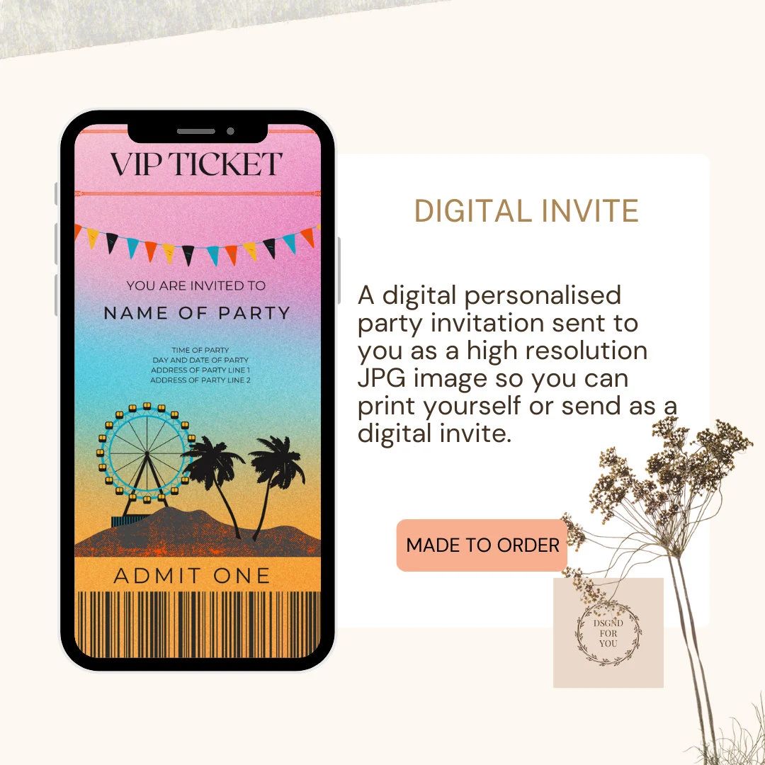 Personalised Festival Invite Digital Festival Invite Mobile - Etsy | Etsy (US)