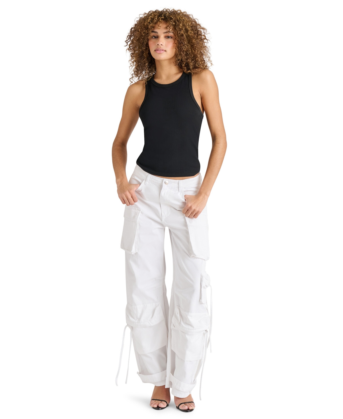 Steve Madden Women's Duo Denim Cotton Cargo Pants - Blue Denim | Macy's