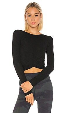 alo Cover Long Sleeve Top in Black from Revolve.com | Revolve Clothing (Global)