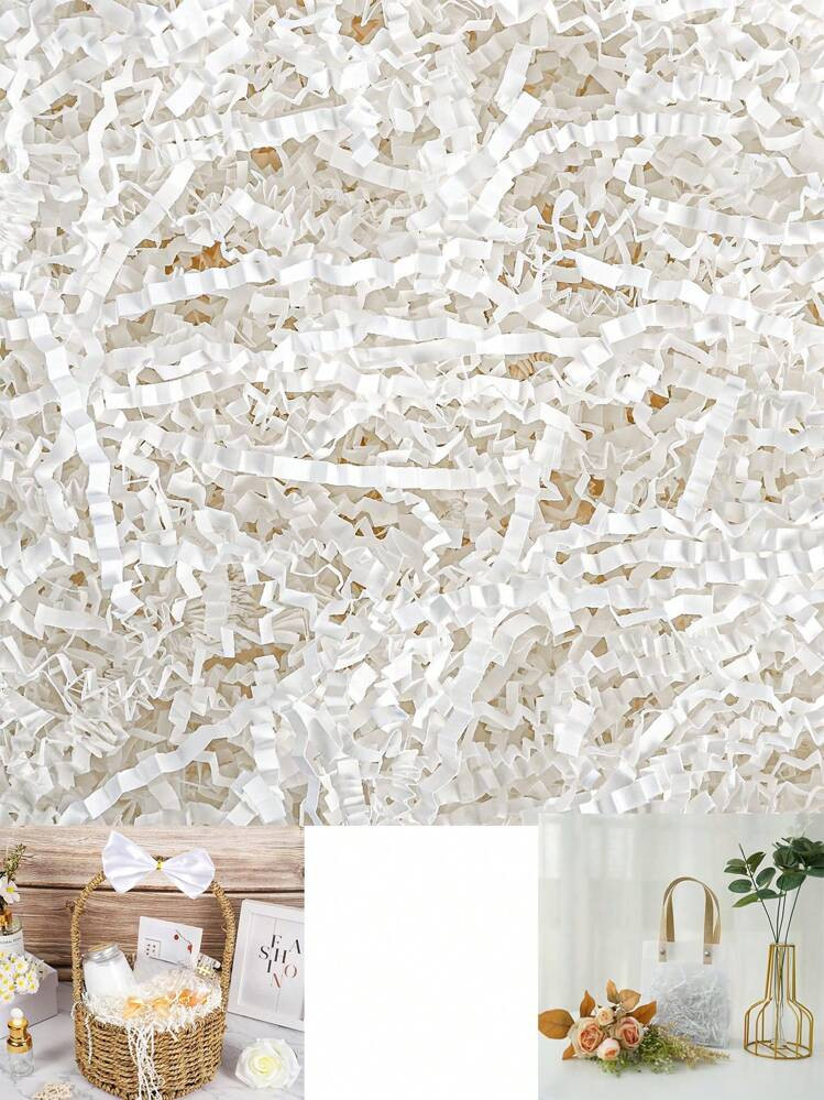 100g/50g- Crinkle Cut Paper Shred Filler, White Crinkle Paper Shredded Paper Stuffing For Gift Wrapping Baskets Box Filling Birthday Father's Day Gifts Wedding Anniversary Christmas | SHEIN