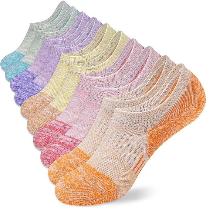Amutost No Show Socks Womens Athletic Cushion Ankle Footies Low Cut 5-6 Pairs | Amazon (US)