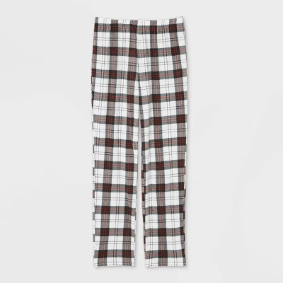 Women's Holiday Plaid Fleece Matching Family Pajama Pants - Wondershop™ White | Target