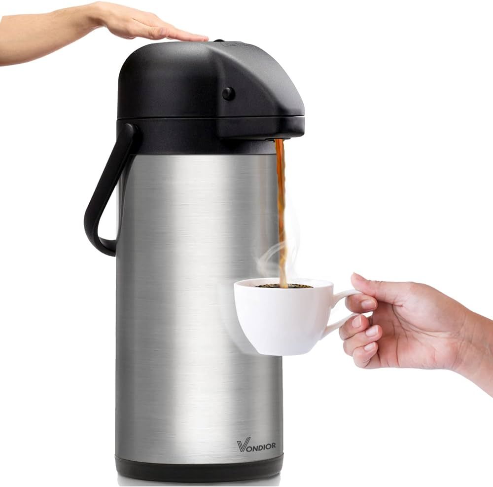 Airpot Coffee Dispenser with Pump - 102 oz Insulated Stainless Steel Coffee Carafe - Thermal Beve... | Amazon (US)