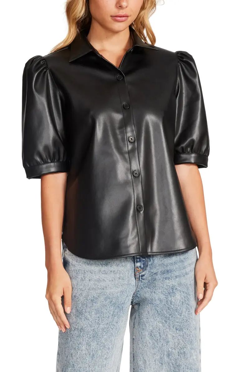 Steve Madden Pretty Sleeve Faux Leather Shirt | Nordstromrack | Nordstrom Rack