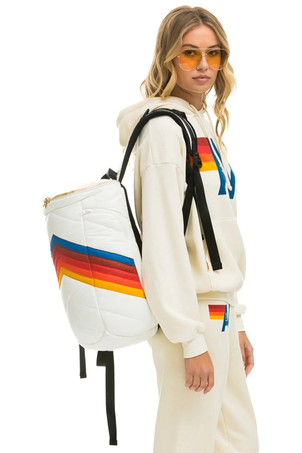 PEAK PUFFER BACKPACK - WHITE GLOSSY | Aviator Nation