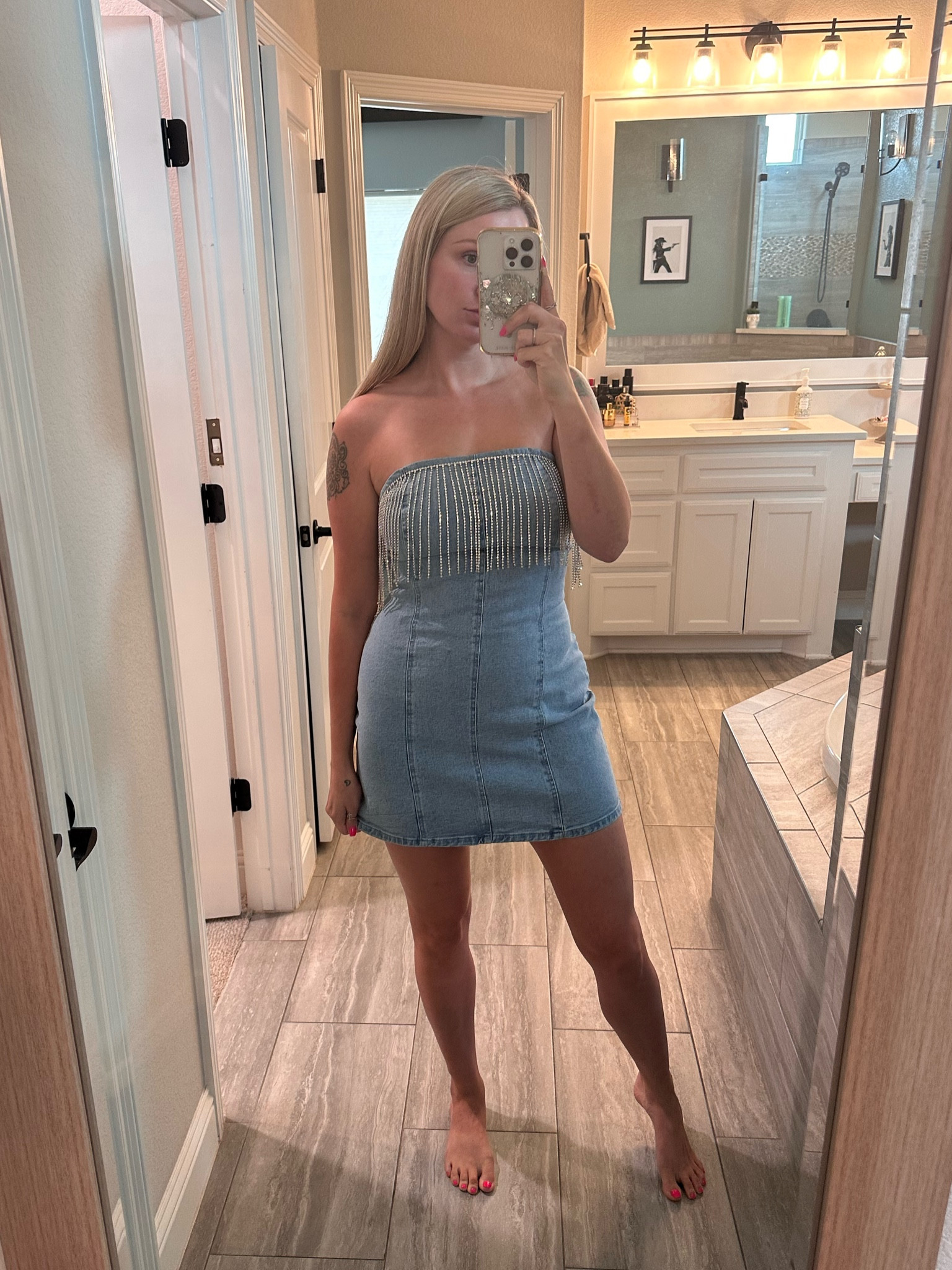 The cutest dress to wear to Nashville for a denim and diamonds bachelorette party! 💎

#LTKParties #LTKStyleTip #LTKFindsUnder100