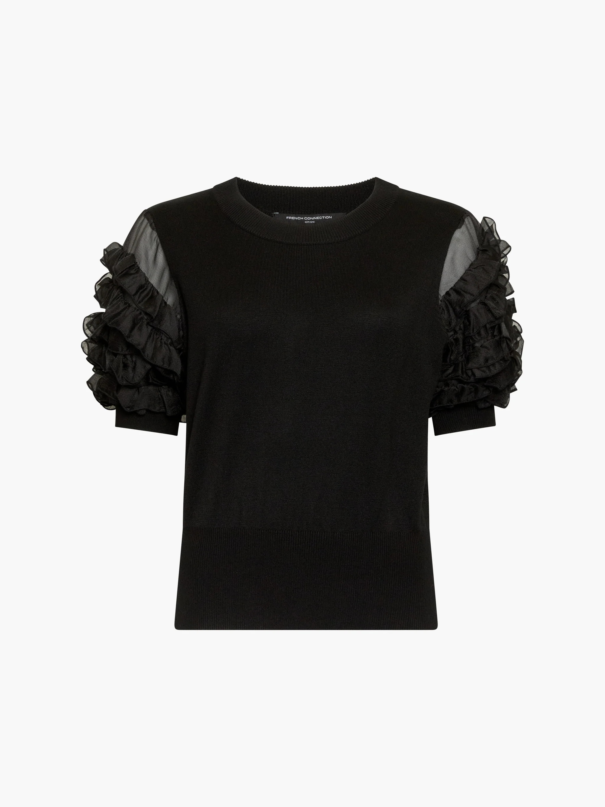 Krista Knit Stacked Ruffle Sleeves Top | French Connection (UK)