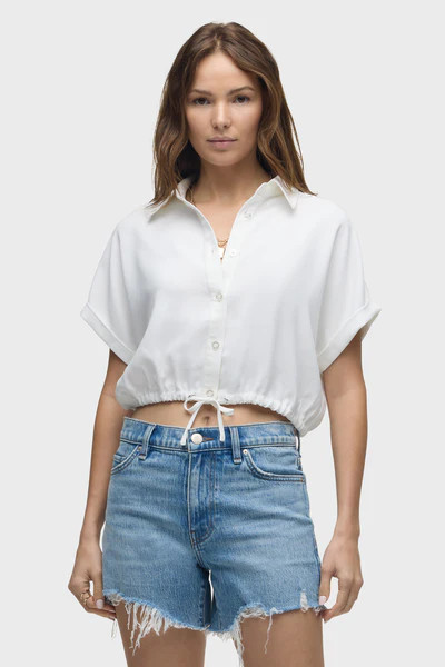Drawstring Button Down Shirt | Hudson Jeans