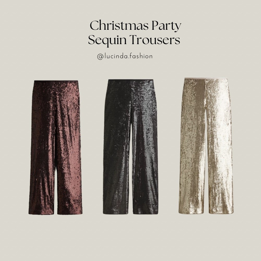 Christmas party sequin trousers 🤎✨ #sequintrousers #winterfashion #trousers #partywear 

#LTKuk #LTKwinter #LTKfestive