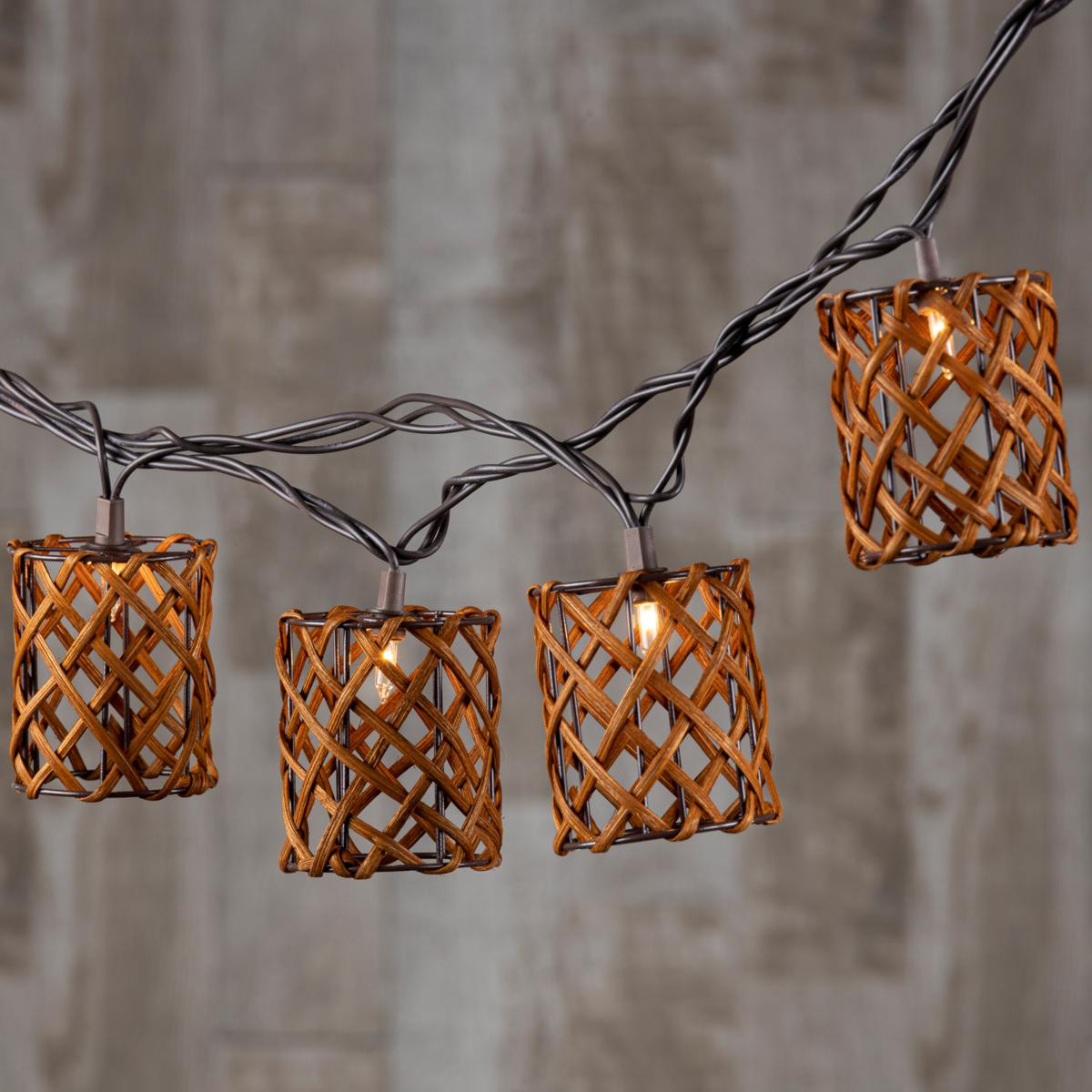 The Gerson Company 6' Electric Rattan Weave Cylindrical Patio Lights | HSN