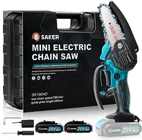 Saker Mini Chainsaw,4 Inch Portable Electric Chainsaw Cordless,Handheld Chain Saw Pruning Shears ... | Amazon (US)