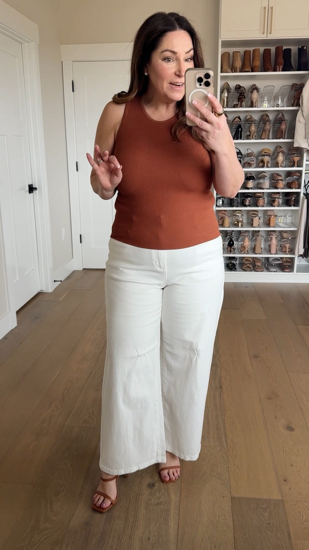 White jeans outfit from Amazon Wearing XL in tank (size up) and XL in jeans

#LTKOver40 #LTKWatchNow #LTKMidsize