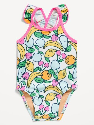 Printed Ruffled One-Piece Swimsuit for Baby | Old Navy (US)