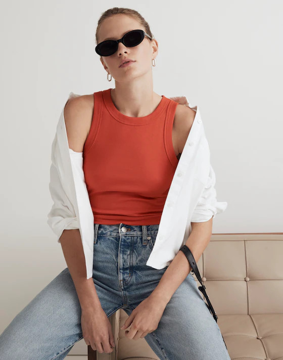 Supima&reg; Rib Cutaway Tank | Madewell