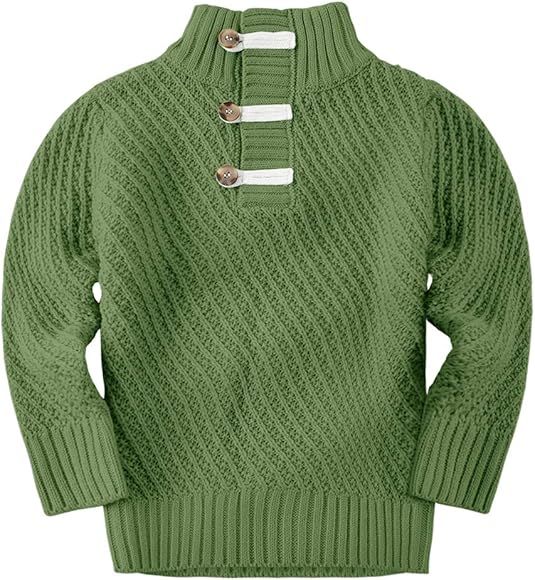 Makkrom Kids Baby Boys Girls Knit Sweater Turtle Neck Long Sleeve Casual Winter Warm Solid Pullov... | Amazon (US)