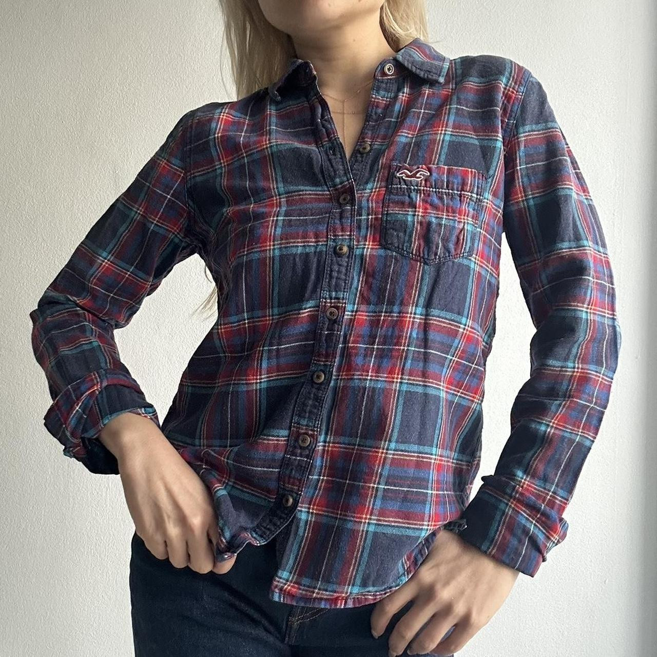 Hollister Co. Women's Shirt - Multi/Blue - S | Depop US