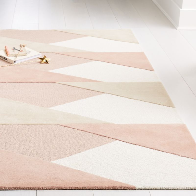 Pink Modern Geometric Rug | Crate & Kids | Crate & Barrel