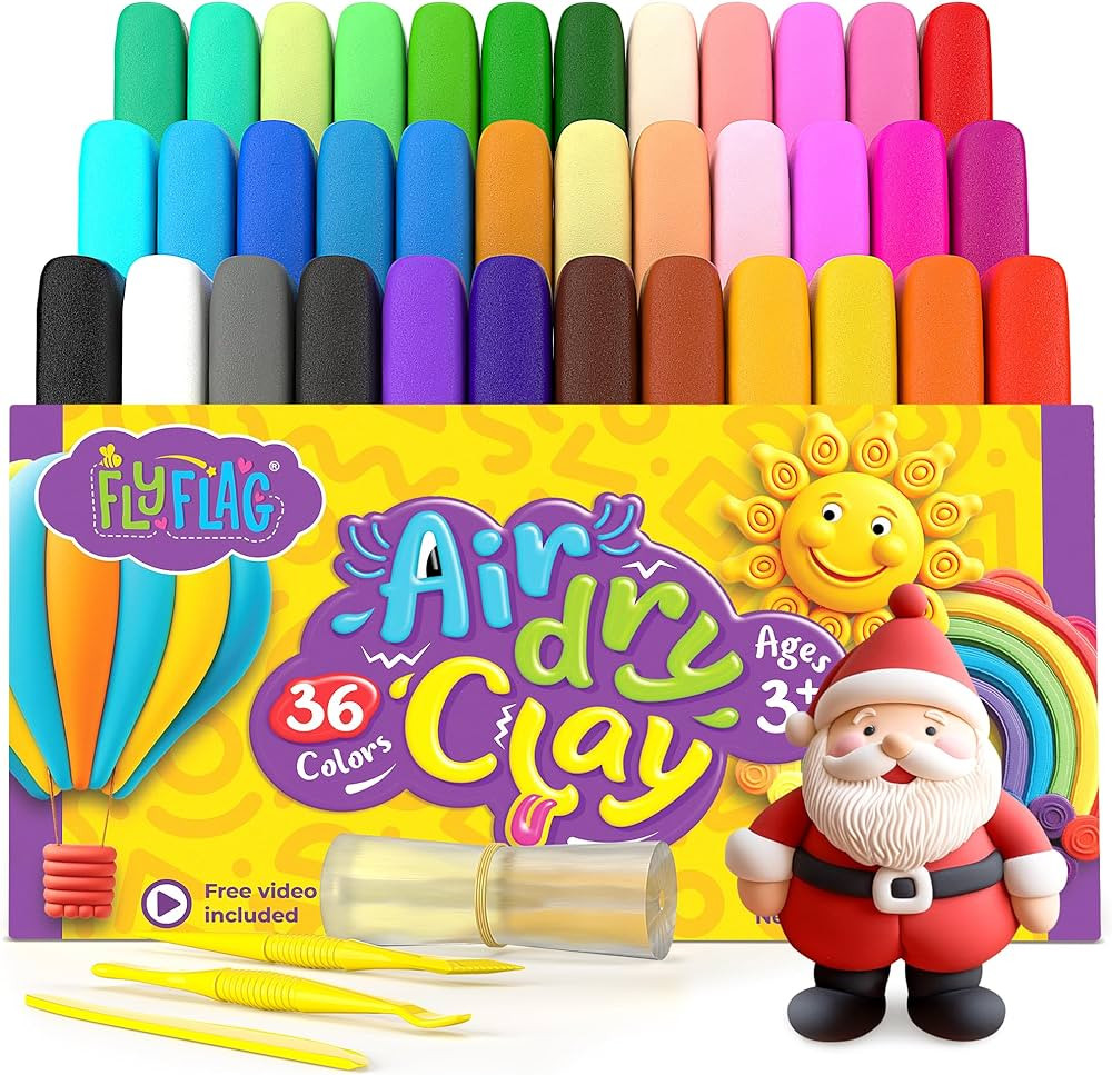 FlyFlag Air Dry Clay Kit - 36 Colors, Soft & Ultra Light, Modeling Clay for Kids with Accessories... | Amazon (CA)