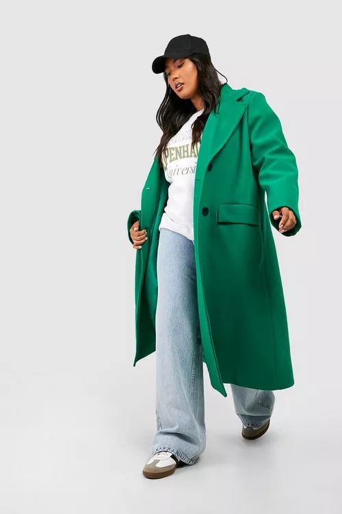 Plus Premium Bright Wool Look Coat | Boohoo.com (US & CA)