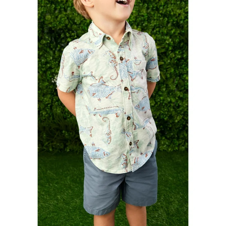 Carter's Child of Mine Baby and Toddler Boy Button Up Shirt, One-Piece, Sizes 12M-5T | Walmart (US)