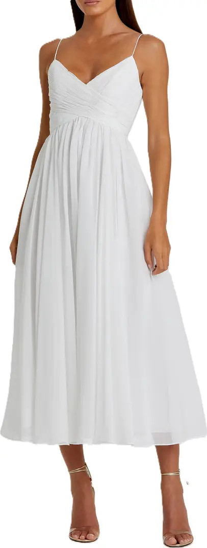 Mac Duggal Faux Wrap Sleeveless Flowy Midi Dress | Nordstrom | Nordstrom