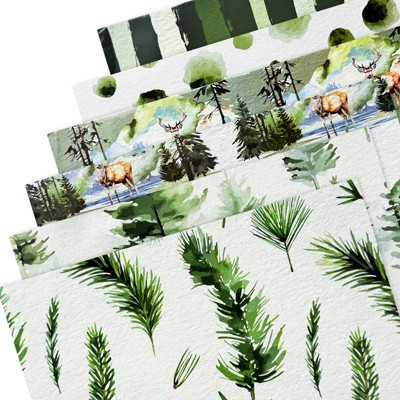 Wrapables 12pcs Christmas Wrapping Paper, Holiday Gift Wrap Paper Sheets Folded Flat, Green Nature | Target