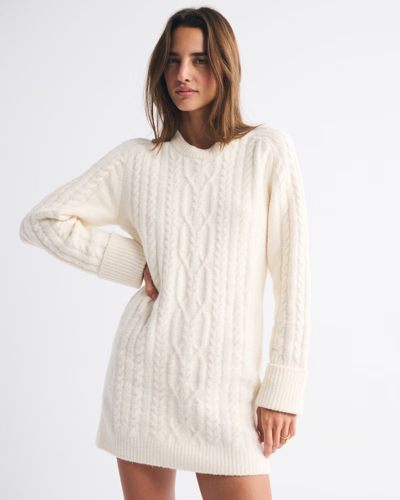 Women's The A&F Madeline Cable Mini Sweater Dress | Women's Dresses & Jumpsuits | Abercrombie.com | Abercrombie & Fitch (US)