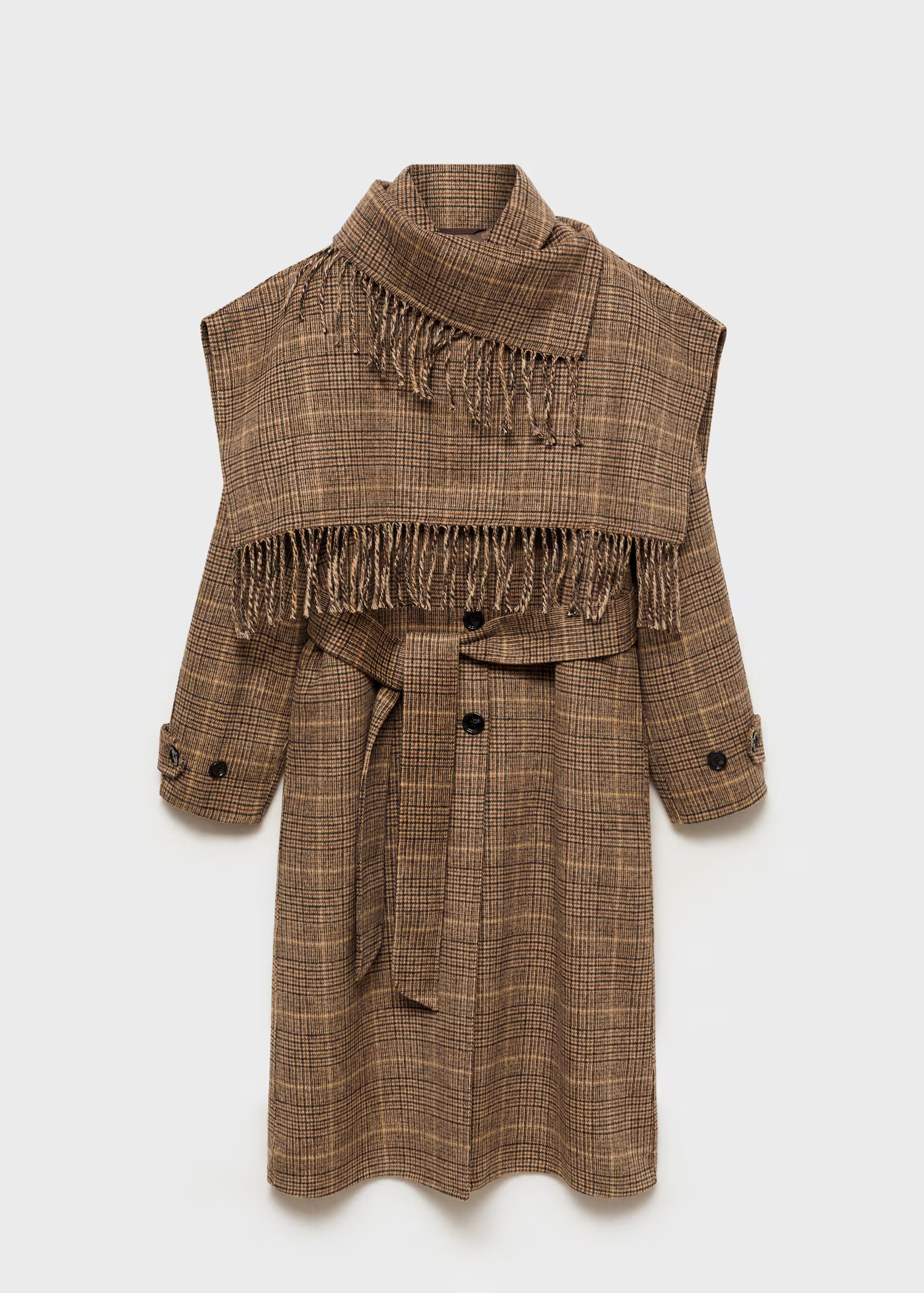 Wool-blend micro-houndstooth coat | Mango (US/MX/AU)