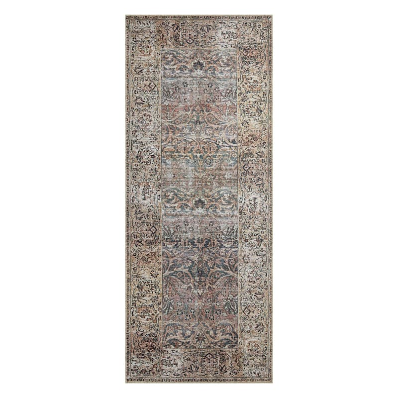 Multicolor Opal Traditional Border Runner, 2x5 | At Home