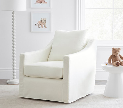 Ayden Slipcovered Swivel Glider