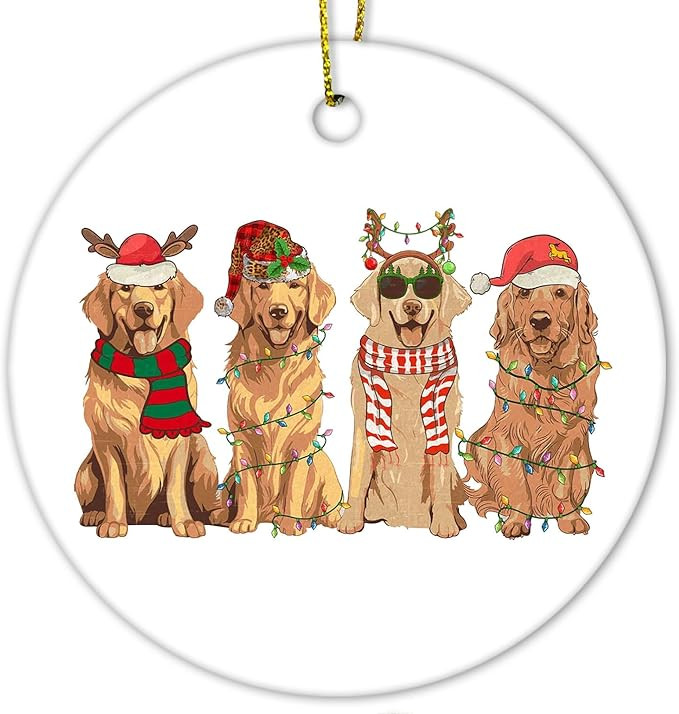 Golden Retriever Ornaments for Christmas Tree, Golden Retriever Christmas Ornament, Golden Retrie... | Amazon (US)