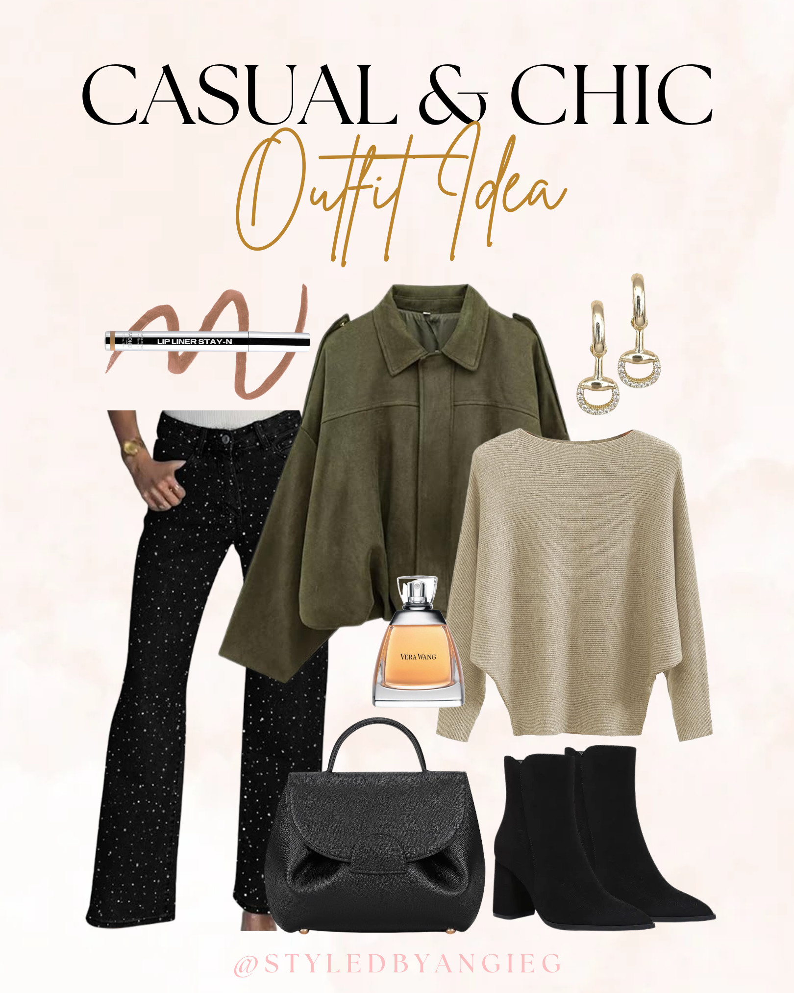 Casual chic outfit idea! Fall sweater, wide-leg pants, black boots, neutral bag, gold earrings, perfume, everyday look, effortless style, winter outfit inspo 

 

#LTKHoliday #LTKootd #LTKFindsUnder50