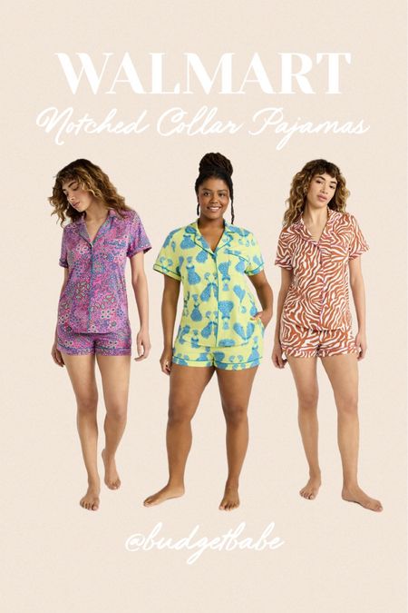 Walmart notched collar pajama sets in new prints! #walmartfashion 

#LTKPlusSize #LTKStyleTip #LTKFindsUnder50