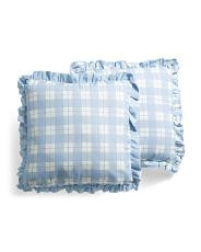 LAURA ASHLEY
2pk 20x20 outdoor plaid ruffle pillows

$29.99  Compare At $42 
help
 | TJ Maxx