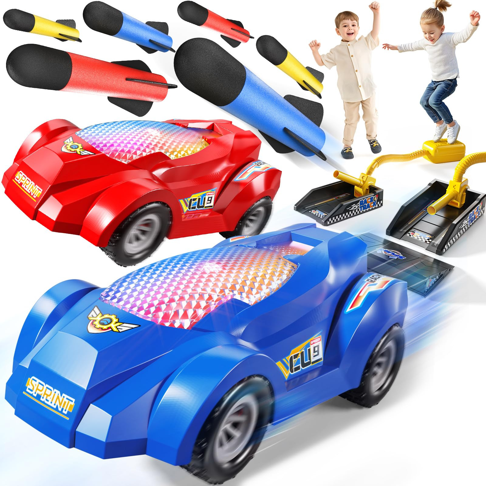 Rocket Toy Car Launcher, 2 Race Car and 6 Foam Rockets, Outdoor Outside Backyard Toys for Boys & ... | Amazon (US)