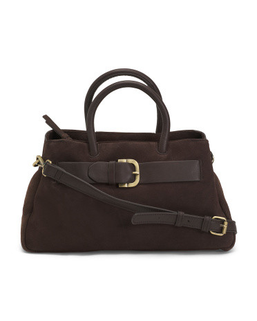 Suede Satchel With Buckle On Front | Handbags | Marshalls | Marshalls