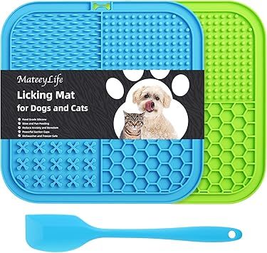 MateeyLife Licking Mat for Dogs and Cats 2PCS, Premium Lick Pad with Suction Cups for Dog Anxiety... | Amazon (US)