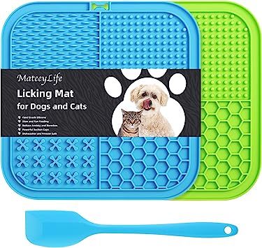 MateeyLife Licking Mat for Dogs and Cats 2PCS, Premium Lick Pad with Suction Cups for Dog Anxiety... | Amazon (US)