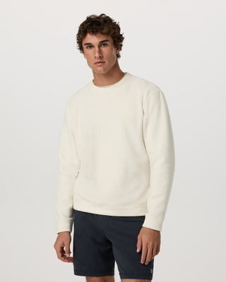 Vuori Beach Fleece Crew Neck T-Shirt | Bone Heather | Large | Vuori Clothing (US & Canada)