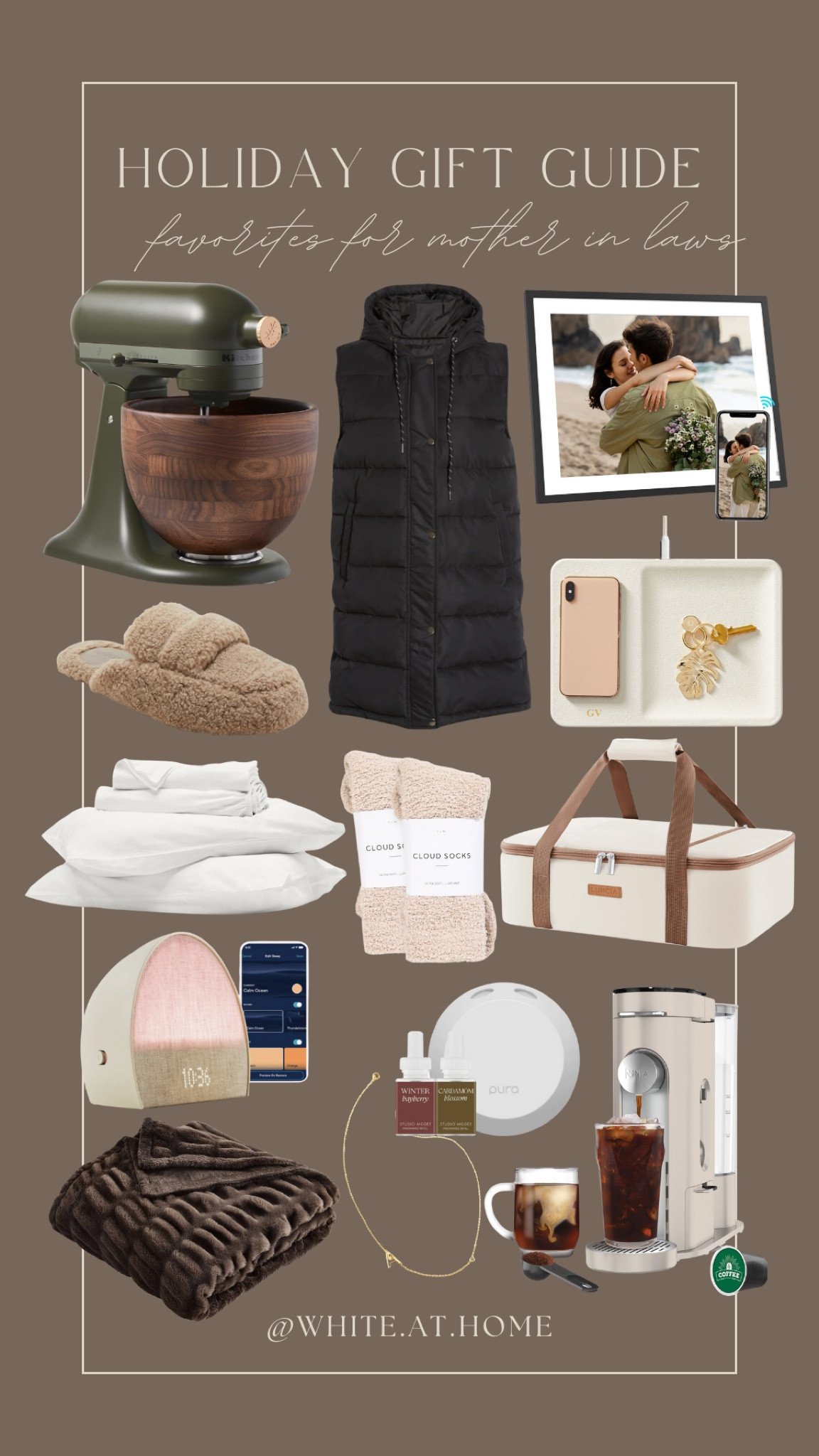 A curated holiday gift guide for the mother in laws! Cozy slippers and socks, digital picture frames, home scents, kitchen appliances, and more! 

#LTKGiftGuide #LTKStyleTip #LTKHoliday