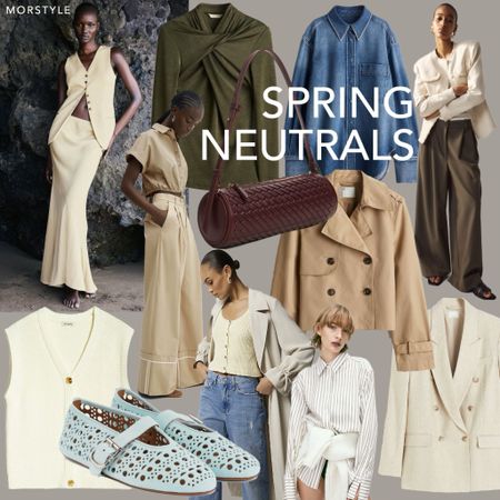 Spring neutrals 

Cut out ballet flats, maxi skirt, cropped trench, beige blazer, wide leg trousers, 

#LTKSeasonal #LTKstyletip #LTKeurope