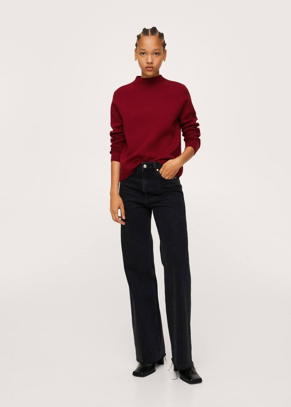 Funnel neck knit sweater | MANGO (US)