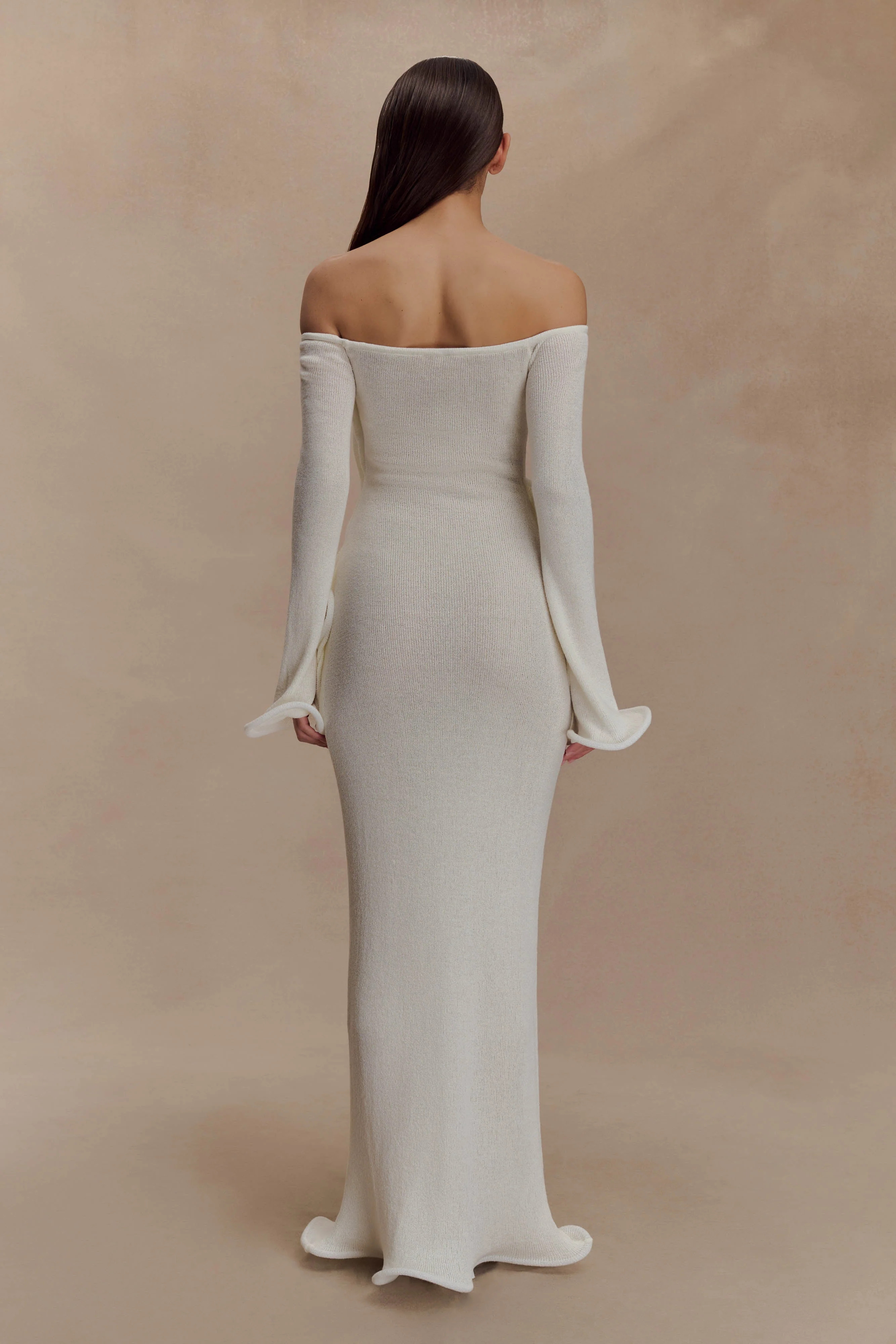 Irene Irene Gathered Knit Maxi Skirt - Ivory | MESHKI US