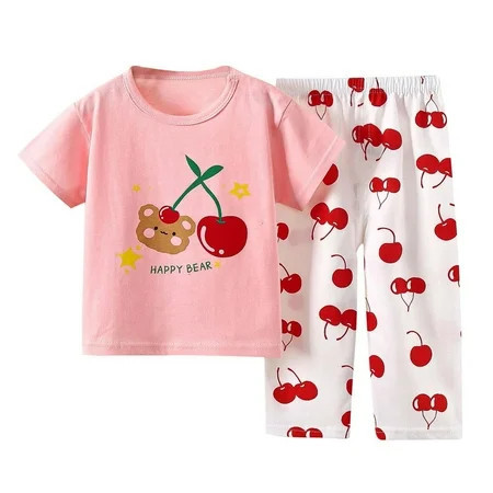 Bovxnpu Boys Girls Outfits Set 2 Piece Loungewear Set Boys Short Sleeve T-Shirt and Pants Set for Toddlers Girls Fall Clothes Home Clothes Pajamas 2 Years | Walmart (US)