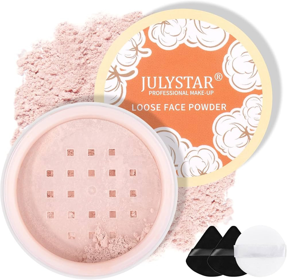 Pink Setting Loose Face Powder, Oil Control Minimizes Pore, Loose Baking Pink Setting Powder with... | Amazon (US)