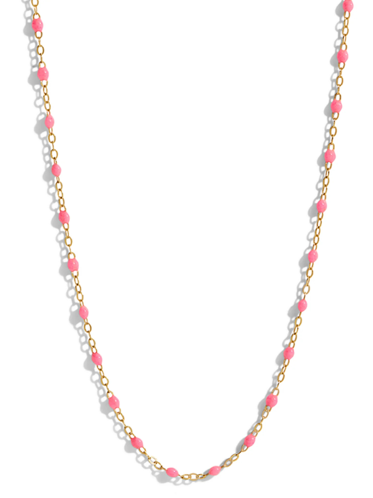 Classic Gigi Pink Resin Yellow Gold Necklace | YLANG 23