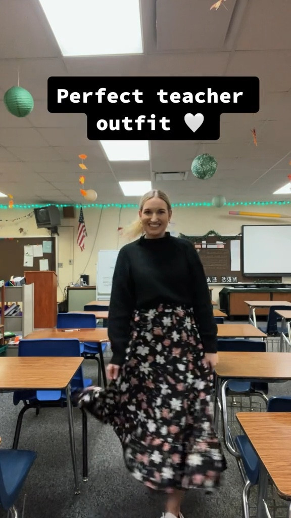 Teacher Outfit Inspo 
Sweater: Medium 
Skirt: Medium 
Shoes: Hey Dudes (fit true to size)

#LTKworkwear #LTKfit #LTKstyletip